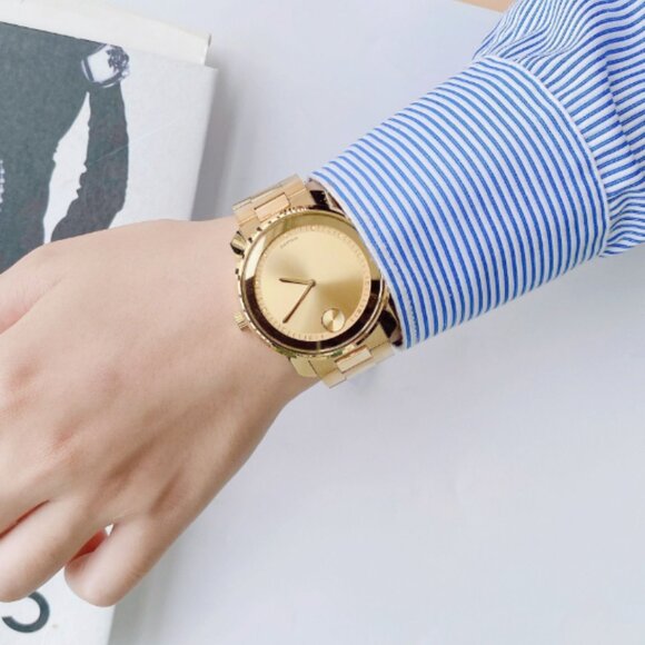 Movado Men's Gold Dial Two Tone Watch - Picture 2 of 7